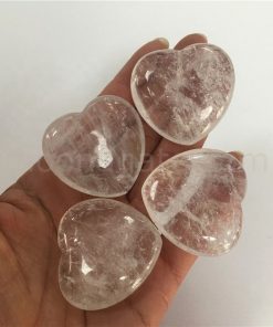 Clear Quartz Crystal Puffy Heart