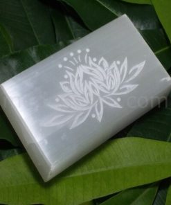 Selenite Engraved Crystal Charging Slab