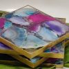 Colorful Agate Orgonite Square Coasters
