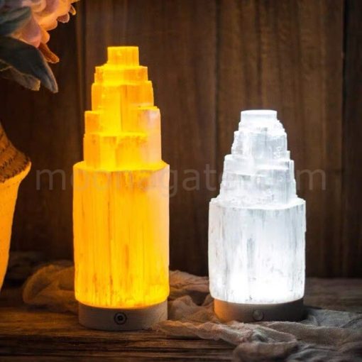 Selenite Tower Lamp