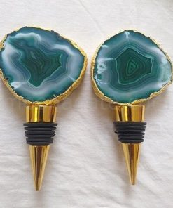 Green Agate Bottle Stopper