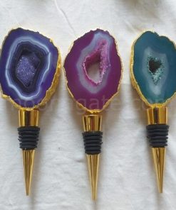 Dyed Agate Bottle Stopper