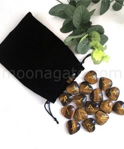 Tiger Eye Heart Shape Rune Sets