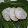 White Salted Agate Coasters