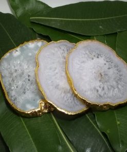 White Salted Agate Coasters