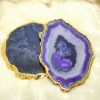 Purple Agate Coasters With natural Design