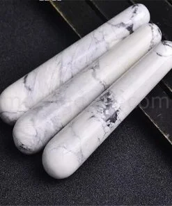 White Hawlite Smooth Massage Wands