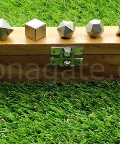 Wholesale Pyrite Geometry 7 Pieces Set in Wooden Box, Platonic Set