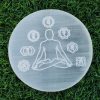 Selenite Engraved Charging Round Coaster