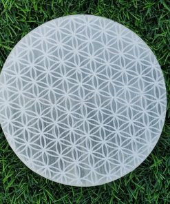 Selenite Flower of life Plate