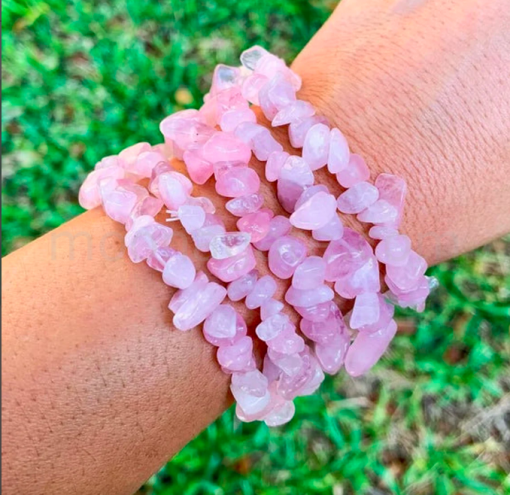 Wholesale Rose Quartz Gemstone Chip Bracelets