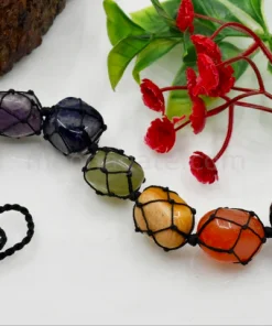 Wholesale Seven Chakra Tumble Stone Car Hanger With Chips Tassel