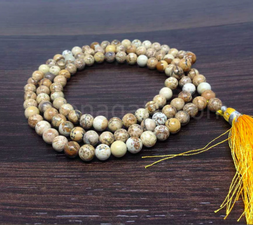 Wholesale Picture Jasper 8MM Gemstone Beads Prayer Mala