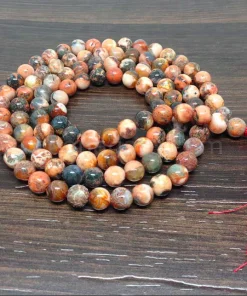 Wholesale Natural Fire Agate 8MM Gemstone Beads Prayer Mala ( 108 Beads )