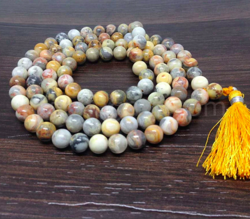Wholesale Natural Crazy Lace Agate 8MM Gemstone Beads Prayer Mala ( 108 Beads )