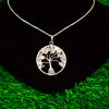 Clear Quartz Tree of Life Metal Pendent