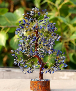 Handmade Lapis Lazuli Agate Chips Mineral Tree For Home Decor