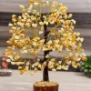 Golden Quartz Gemstone Chips Mineral Tree For Home Decoration
