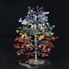 Seven Chakra Crystals Chips Mineral Tree with Stone Slice Base