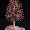 Red Garnet Gemstone Chips Mineral Tree With Agate Slice Base For Decoration