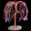 Unique Design Amethyst Chips Mineral Tree With Agate Slice Base