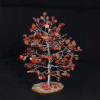 Natural Red Carnelian Chips Mineral Tree With Agate Slice Base