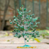 Synthetic Malachite Crystsl Chips Mineral Tree with Agate Slice Base