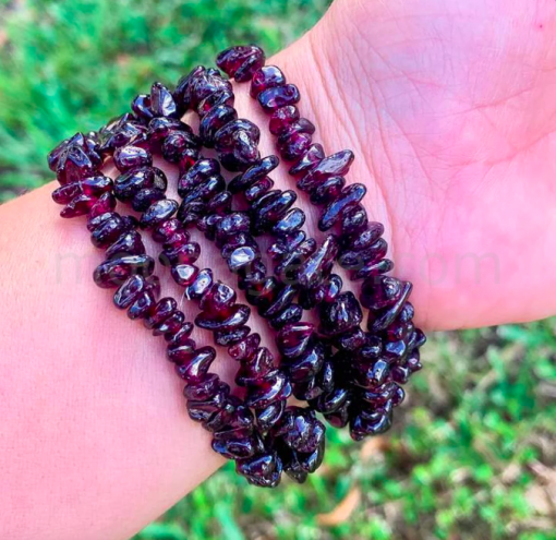 Wholesale Red Garnet Gemstone Chip Bracelets