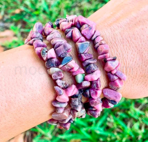 Wholesale Rhodonite Gemstone Chip Bracelets