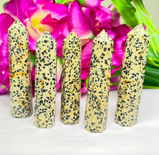 Wholesale Natural Stone Dalmatian Jasper Obelisk Tower Point ( 8 Faceted )