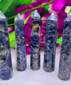 Wholesale Natural Stone Sodalite Obelisk Tower Point ( 8 Faceted )
