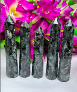 Wholesale Natural Stone Larvakite Obelisk Tower Point ( 8 Faceted )