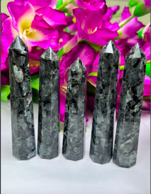 Wholesale Natural Stone Larvakite Obelisk Tower Point ( 8 Faceted )