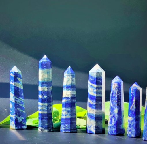 Wholesale Natural Crystal Lapis Lazuli Obelisk Point Towers ( 8 Faceted )