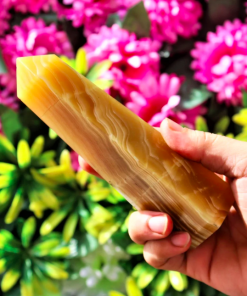 Wholesale Natural Yellow Calcite Obelisk Tower