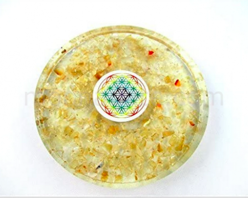 Wholesale Citrine Flower of Life Orgonite Coaster