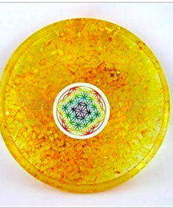 Wholesale Yellow Dyed Orgonite Energy Coaster