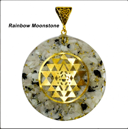 Rainbow Moonstone Vasushastra Orgonite Pendent
