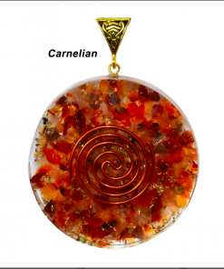 Red Carnelian Copper Coil Orgonite Pendent