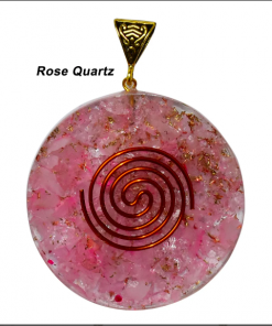 Rose Quartz Copper Coil Orgonite Pendent