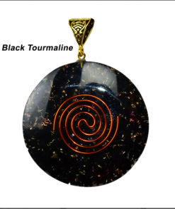 Black Tourmaline Copper Coil Orgonite Pendent