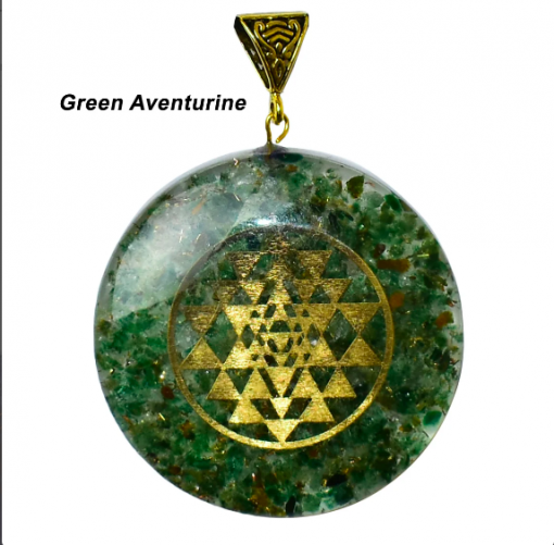 Green Aventurine Vastushastra Orgonite Energy Pendent