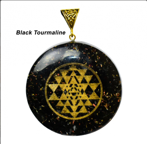 Black Tourmaline Vastushashtra Orgonite Energy Pendent