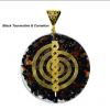 Black Tourmaline & Carnelian Angel Orgonite Energy Pendent