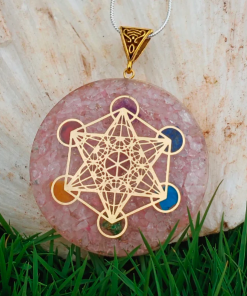 Rose Quartz Metatron Chakra Orgonite Energy Pendent