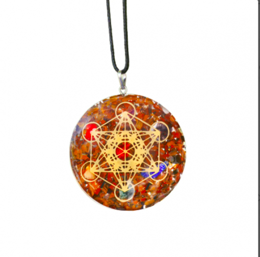 Red Aventurine Metatron Chakra Orgonite Energy Pendent