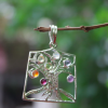 Tree of Life Seven Chakra Metal Pendant