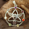 Dragon fly Round Shape Seven Chakra Metal Pendant