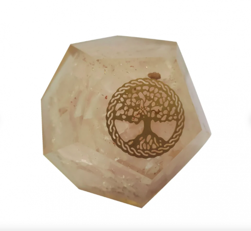 Rose Quartz Tree of Life Orgonite Dodecahedron