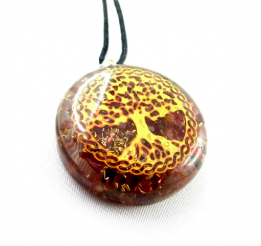 Red Jasper Tree of Life Orgonite Energy Pendent